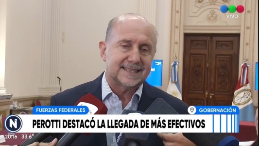 Tras polémica con Aníbal Fernández, el gobernador Perotti destacó llegada de fuerzas federales