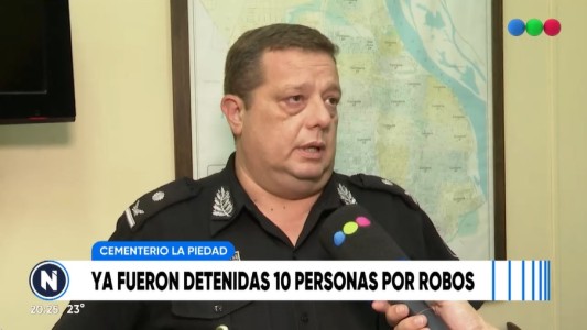 Diez detenidos durante marzo por robos en el Cementerio La Piedad