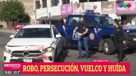 Robaron un auto, los persiguieron y escaparon a los tiros