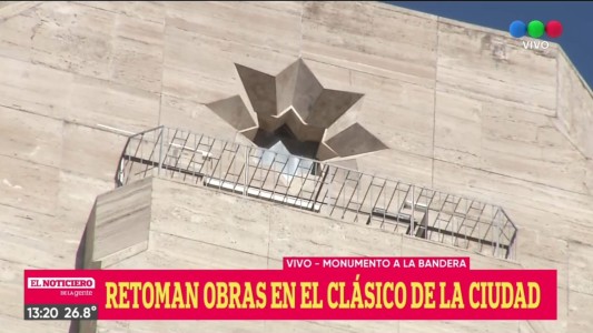 Reactivan obras en el Monumento Nacional a la Bandera