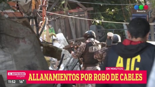 Cuatro detenidos y 14 chatarrerías clausuradas en allanamientos por robos de cables