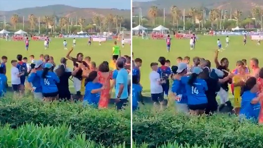 Video: dos padres terminaron a los facazos en un partido de fútbol infantil
