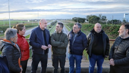 Perotti recorrió el progreso de la construcción del acceso de Fray Luis Beltrán a la autopista Santa Fe-Rosario