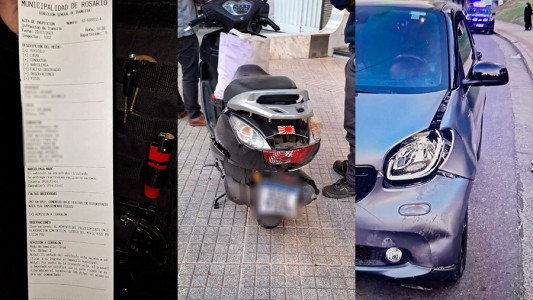 Empresario rosarino chocó una moto y dio positivo de cocaína y marihuana