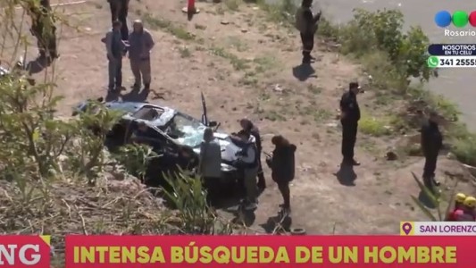 Continúa la búsqueda del hombre que cayó con su auto en San Lorenzo