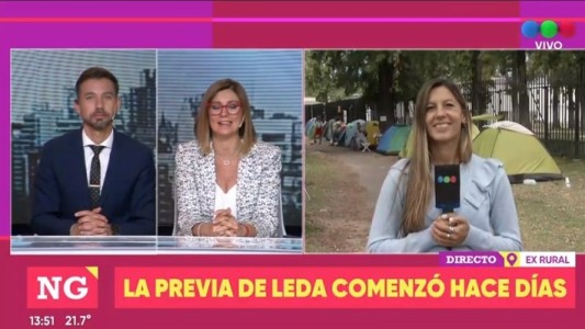 Leda vuelve a la ex Rural este martes y ya hay gente acampando