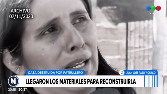 Llegaron los materiales para reconstruir la casa derrumbada por un patrullero