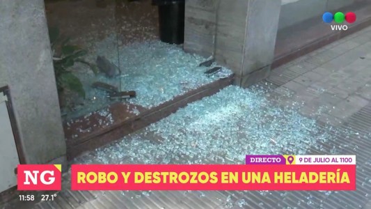 Robo y destrozos en una heladería