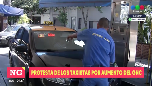 Protesta de taxistas por el aumento del GNC