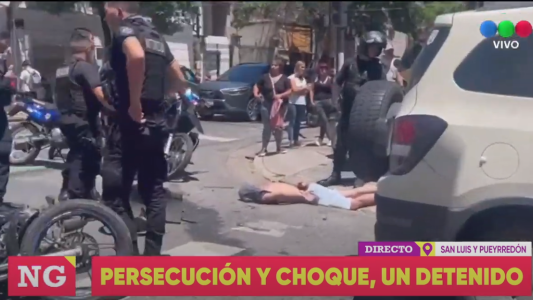 Escapaba de la policía, chocó y fue detenido en pleno centro