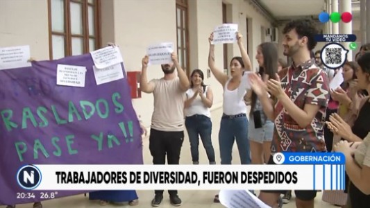 Protesta de trabajadores despedidos de la Provincia