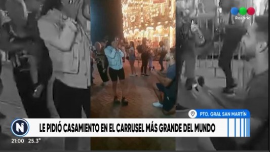 Le pidió matrimonio en el carrusel más grande del mundo