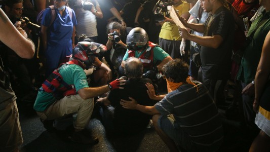 Congreso: Eduardo Belliboni se descompuso en la protesta y fue trasladado por el SAME