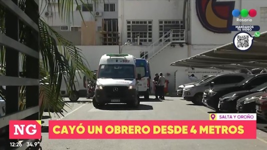 Cayó un obrero desde cuatro metros de altura