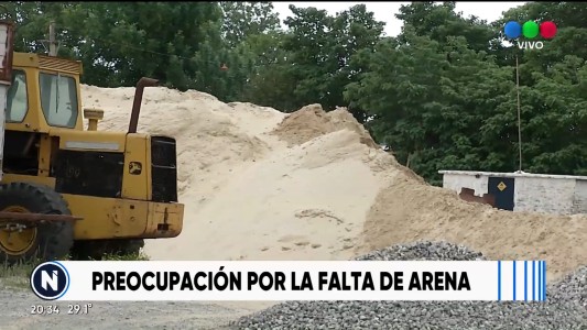 Se agota el stock de arena por reclamos gremiales
