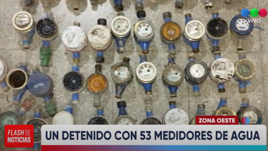 Fue detenido con más de 50 medidores de agua encima