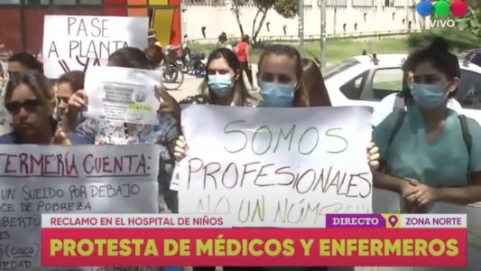 Protesta de médicos en el Hospital de Niños Zona Norte