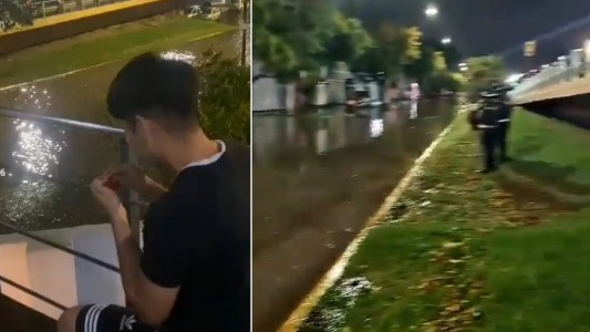 Propuesta de matrimonio en plena inundación: los mariachis no pudieron llegar y tocaron desde el otro lado de la calle