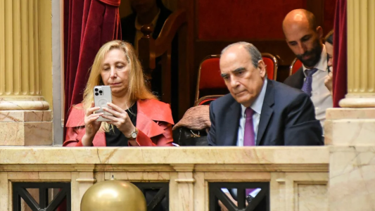 Desde uno de los palcos del Congreso, Karina Milei supervisa la votación por la Ley Bases