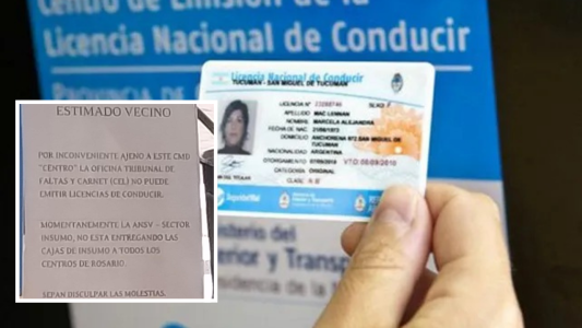 Licencia de conducir: por falta de insumos hay demoras en la entrega del carnet