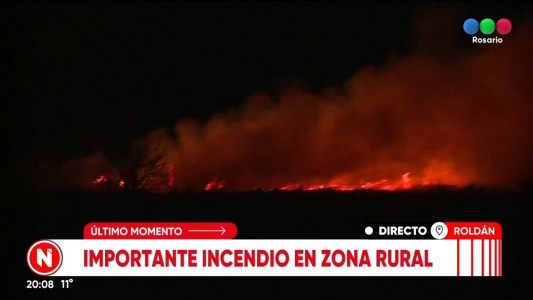 Video: importante incendio en la zona rural de Roldán