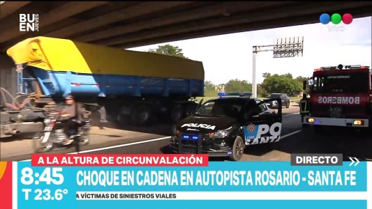 Autopista Rosario-Santa Fe: impactante choque en cadena dejó siete heridos y caos en el tránsito
