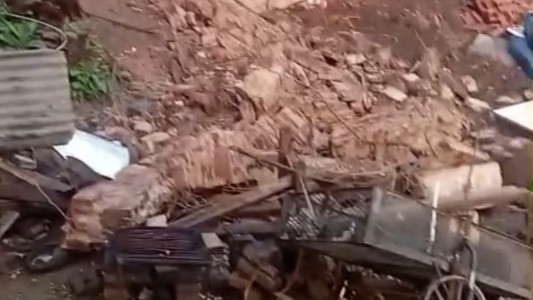 El fuerte temporal provocó el derrumbe de una vivienda y dejó sin techo a una familia