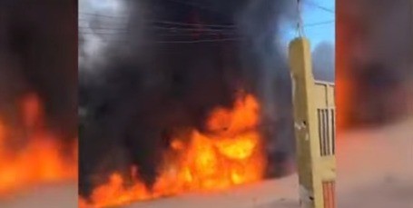 Totoras: voraz incendio a causa de un derrame de combustible