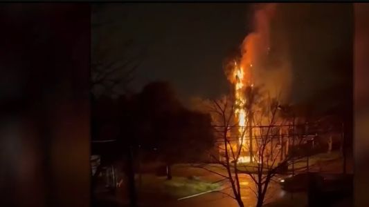 Granadero Baigorria: un rayo incendió una palmera y movilizó a todo el barrio