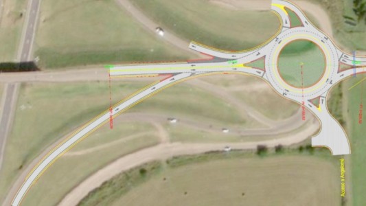 Avanzan las obras en la nueva rotonda de Galindo en Funes