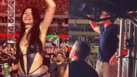 Franco Colapinto y Cazzu brillaron en el Monumental durante el show histórico de Airbag