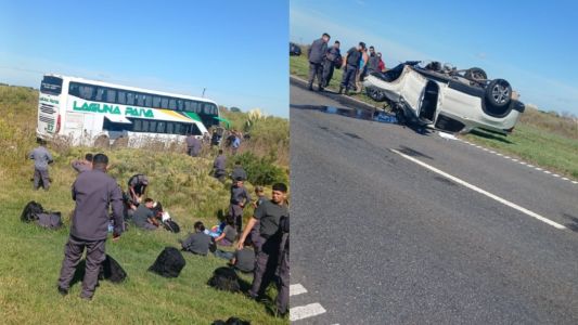 Fatal siniestro vial en la autopista Rosario–Santa Fe: choque entre un colectivo y una camioneta