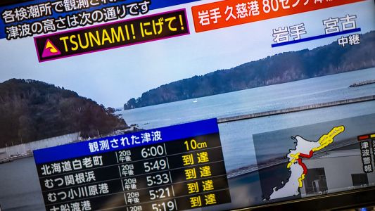 Un terremoto de magnitud 7,4 sacudió Japón y provocó un tsunami con olas de 80 cm