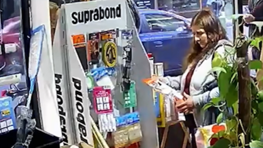 La mechera de la ferretería: robó una zapatilla eléctrica y quedó filmada