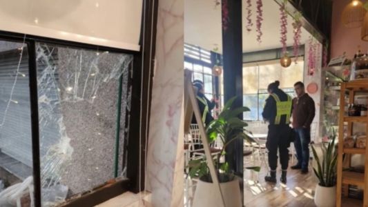 Rompieron el vidrio de una cafetería y se llevaron dinero en efectivo