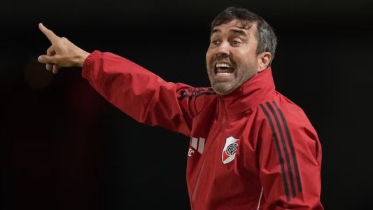 Coudet celebró la victoria de River en Brasil