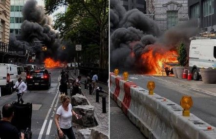 Impactante explosión de un auto cerca del Toro de Wall Street sembró pánico en Nueva York