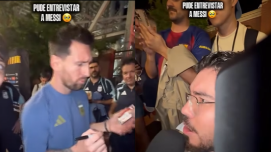 Manu cumplió el sueño de entrevistar a Messi