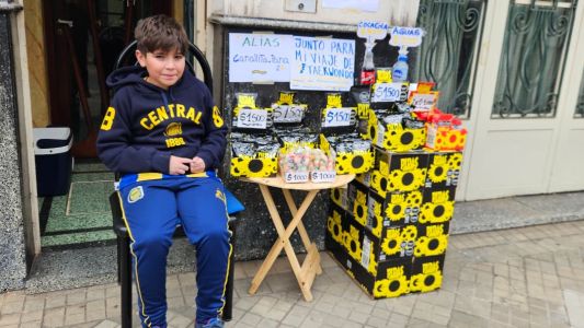 Un gigante de 11 años: vende golosinas para viajar al panamericano de taekwondo