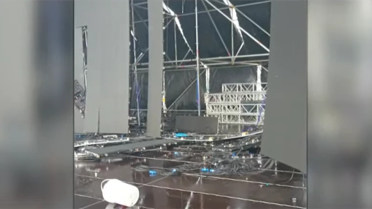 Temporal en Rosario: el viento derribó parte de la estructura de Alejandro Sanz en el Autódromo