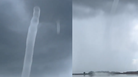 Tromba marina sorprendió a Teodolina