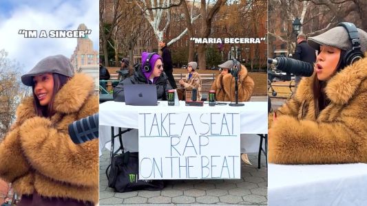 María Becerra sorprendió a un productor en Nueva York y grabó un tema en plena calle