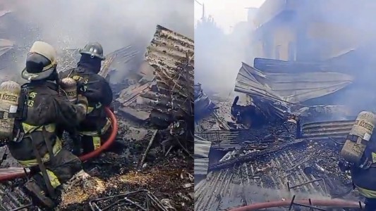 Incendio en barrio Ludueña: un auto se prendió fuego y las llamas afectaron a dos viviendas precarias