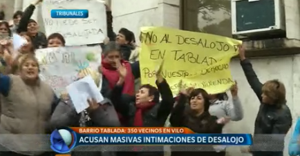 Barrio Tablada: 350 familias en vilo por miedo a que las desalojen