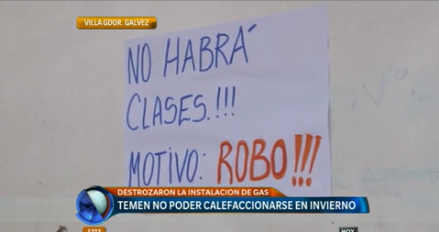 Robaron en una escuela y destrozaron la instalación de gas