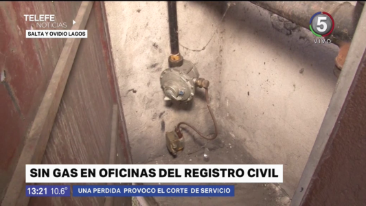 Cortaron el suministro de gas en las oficinas del Registro Civil por una pérdida