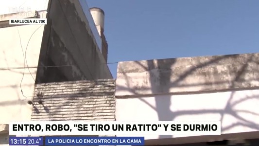 Entró, robó y se quedó dormido