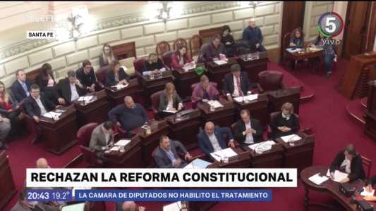 Diputados rechazó el debate de la reforma constitucional en Santa Fe