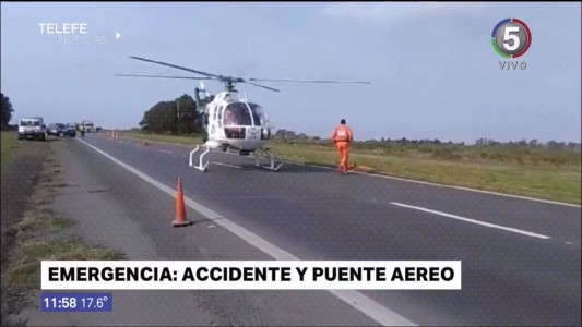 Helicóptero sanitario trasladó en pocos minutos a una mujer accidentada