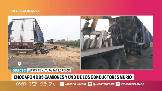 San Lorenzo: chocaron dos camiones en el acceso sur a autopista